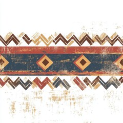 Colorful tribal pattern on white background