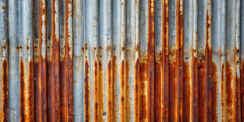 Rustic and weathered texture of old galvanized iron sheets