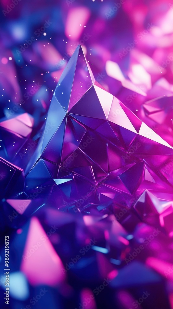 Aufkleber 3d polygonal shapes rotating in space, symbolizing futuristic architecture and design concepts 3d po