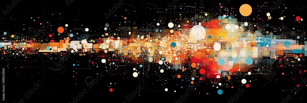 Poster modern card dedicated to the role of ai in energy management offering a large blank space on the upp
