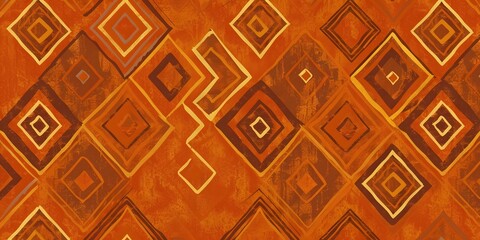 Naklejka premium Abstract Orange Diamond Seamless Pattern