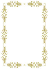 Vintage style frame in A4 format. Elegant golden ornament. Version 12. Vector illustration