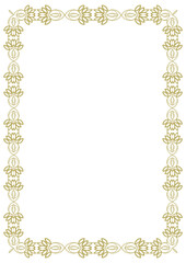 Vintage style frame in A4 format. Elegant golden ornament. Version 11. Vector illustration