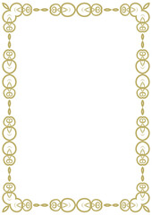 Vintage style frame in A4 format. Elegant golden ornament. Version 13. Vector illustration