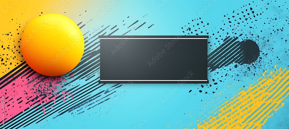 Poster modern card featuring an expansive blank area on the upper center framed by dynamic geometric patter