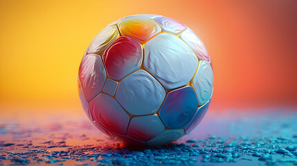 Fototapeta premium Abstract 3D Illustration of a Soccer Ball on a Blue Background