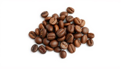 Naklejka premium Fresh Coffee Beans: Hyper-Realistic Image with Glossy, Richly Textured Surfaces and Natural Imperfections.
