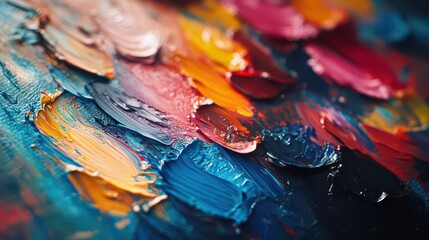 Colorful Oil Paint Palette Abstract Art  