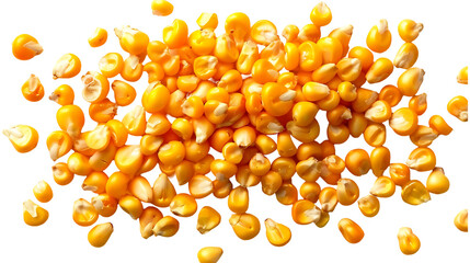 Fresh corn seeds on a transparent background