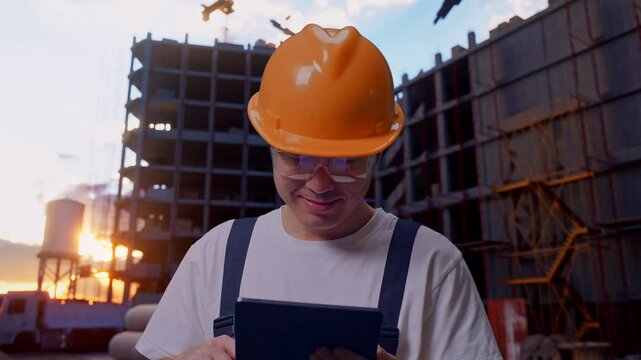 Man Worker At Construction Site (143).Mov