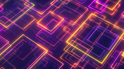 Fototapeta premium Neon Geometric Pattern - Retro-Futuristic Design
