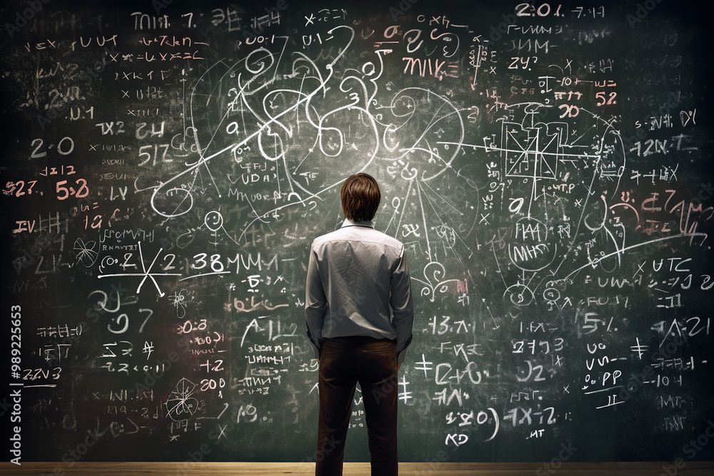 Aufkleber scientists solving formula in a classroom generative ai image