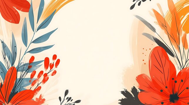 Modern design card sleek bold layout featuring expansive blank space the lower center for a personalized message surrounded by vibrant abstract shapes that celebrate diversity and cultural inclusivity