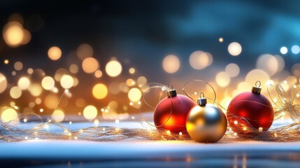 A charming Christmas background with vintage glass ornaments in rich colors, set against a glowing backdrop, evoking a nostalgic holiday feel.