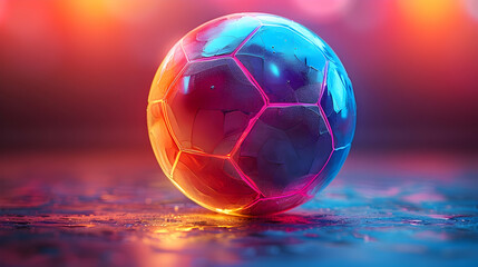 Naklejka premium Abstract 3D Soccer Ball Render