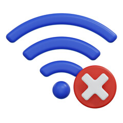 no internet wifi sign 3d render illustration