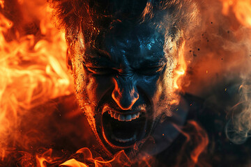 Generated with AI picture of creature suffering hellish tortures