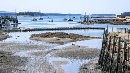 Stonington Maine Fishing Harbor at Low Tide