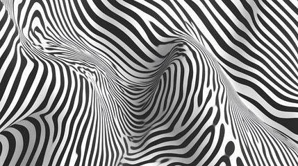 Op art pattern of black and white stripes. Op Art. Illustration