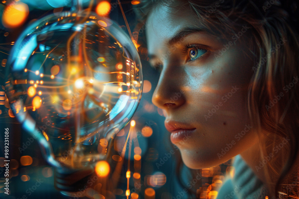 Aufkleber person working with science research and development generative ai
