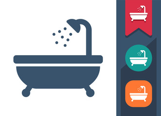 Bath, Bathtub, Bath Tub, Shower Icon