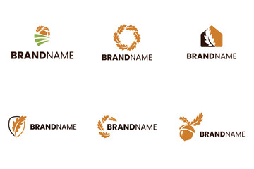 leaf Oak shield logo, abstract oak, home oak, acorn logo, farm leaf oak logo