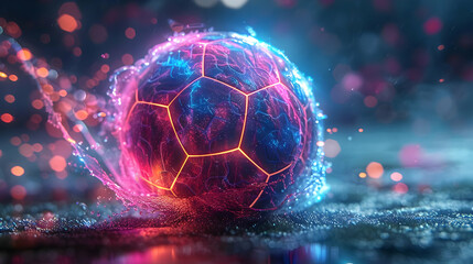 Abstract 3D Futuristic Soccer Ball Design