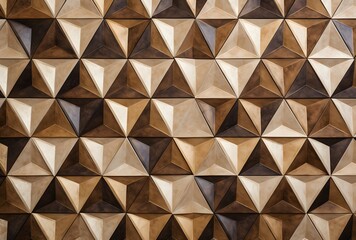 Abstract Triangle Wall Texture in Brown and Beige