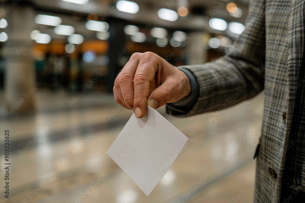 Poster ai generated image of a hand putting a vote into the voting box