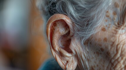 Close-up of an Elderly Person's Ear
