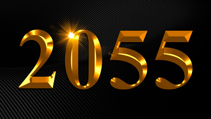Number 2055 in gold text on black background