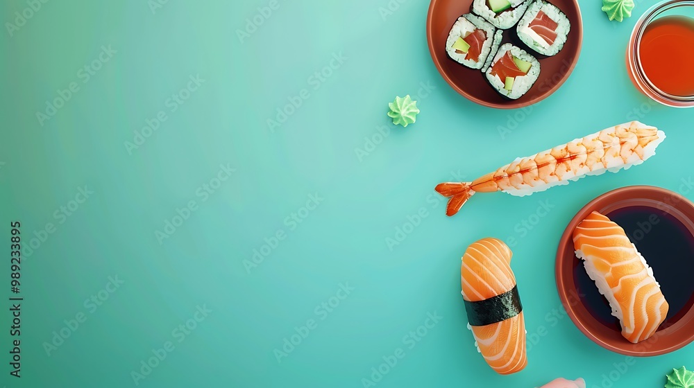 Poster vibrant card celebrating chinese and japanese food practices featuring a minimalist 2d design with a