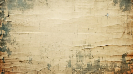 An aged, vintage paper texture with faded colors and grunge effects, featuring creases and worn edges, perfect for retro and artistic designs