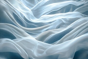 Obraz premium Abstract Draped White Sheer Fabric with Subtle Texture