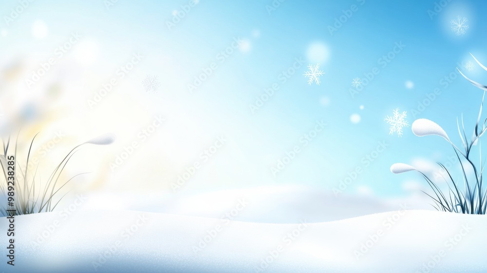 Aufkleber dynamic winter background with animated snowfall, snowflakes softly floating across a quiet, snowy f