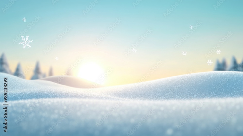 Aufkleber dynamic winter background with animated snowfall, snowflakes softly floating across a quiet, snowy f