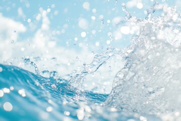 Crystal clear water splash on sunny day