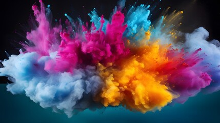Abstract Colorful Explosion Paint Smoke