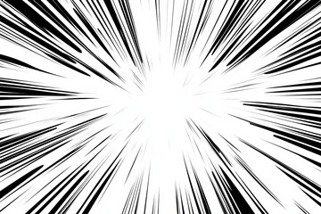Abstract black white radial speed lines background