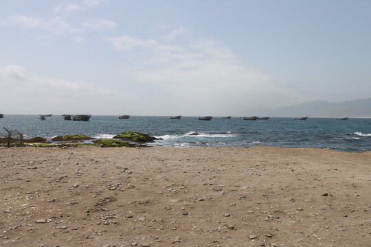 Ships of Mirbat Beach in the Sultanate of Oman
