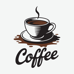 Coffee cup of drink with smoke. Design illustration