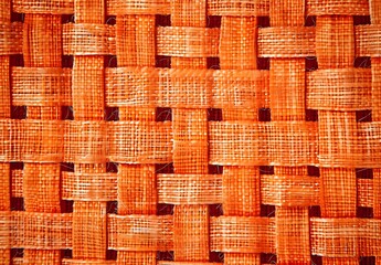 Orange Woven Fabric Texture Background