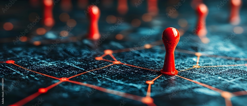 Poster strategic business plan with a detailed roadmap and goals concept visualizing future company growth 