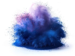Fototapeta premium blue splash explosion of powder on a white background