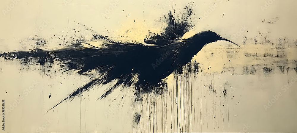 Poster artistic conceptsinspired abstract art piece where fluid brushstrokes sharp line coexist dynamic ten