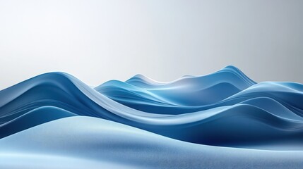 Abstract blue wavy background with flowing lines and hills, creating a sense of motion and depth.