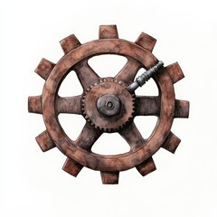 Obraz premium Rustic gear featuring intricate details and a vintage design, perfect for mechanical and steampunk-themed projects.