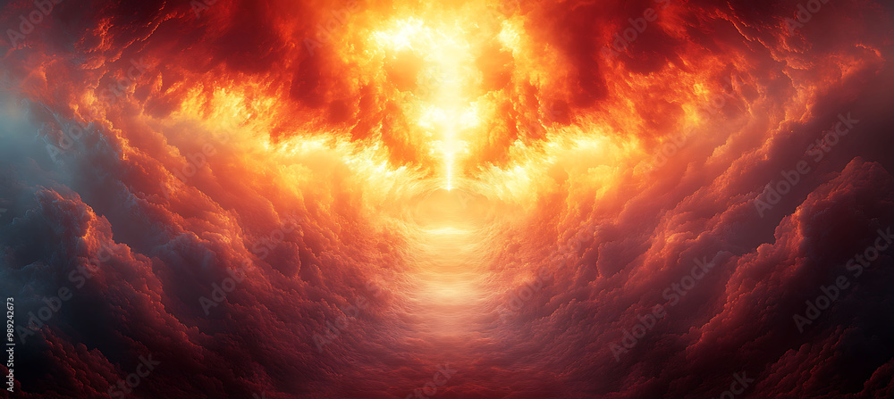 Poster ethereal abstract art masterpiece centered around artistic concepts where geometric form blend seaml