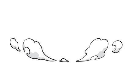 Obraz premium 着地の煙のエフェクトのイラスト素材_縁取り_16:9