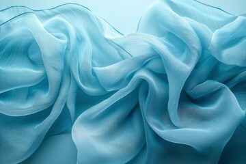 Obraz premium Abstract Blue Fabric with Wrinkles and Texture